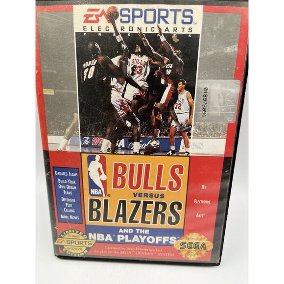Bulls vs. Blazers and the NBA Playoffs (Sega Genesis, 1993) No Manual- Tested - Picture 2 of 8